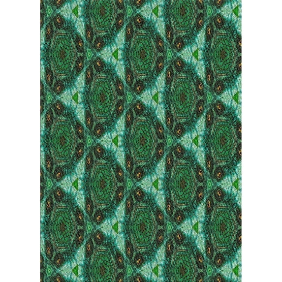 Ahgly Company Machine Washable Indoor Rectangle Transitional Dark Forest Green Area Rugs, 5' x 7'