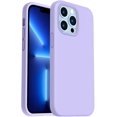 thumbnail image 1 of SHIYIBLD Shockproof Liquid Silicone Designed for iPhone 13 Pro Case Gel Rubber Full Body Protection Anti-Shock Cover Case Drop Protection 6.1inch-Light Purple, 1 of 6