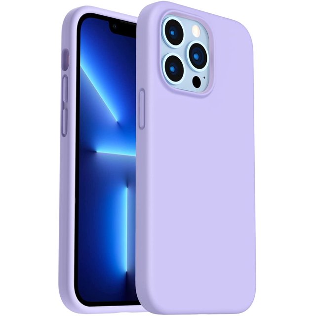 SHIYIBLD Shockproof Liquid Silicone Designed for iPhone 13 Pro Case Gel Rubber Full Body Protection Anti-Shock Cover Case Drop Protection 6.1inch-Light Purple