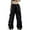 j86-Black, variant on Womens Cargo Pants Casual Solid Color Elastic Waist Baggy Wide Leg Pants With Pockets Ladies Breathable Everyday Trousers,S