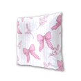 thumbnail image 3 of Pink Stripes Bows with Leaves Throw Pillow Covers Pillowcases 16 x 16 Inch Home Decor 2 Packs for Bedroom Sofa, 3 of 6