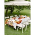 thumbnail image 3 of Outdoor Tablecloth with Umbrella Hole and Zipper, Orange Fall Rectangle Table Cloth 60x84 Inch Waterproof Tablecloth, Thanksgiving Pumpkins Maple Leaf Branch Picnic Table Cover for Patio Camping, 3 of 7