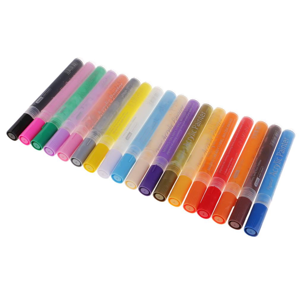 FVDPWYE 18 / 24 / 28 Colors Acrylic Paint Markers, Waterproof Acrylic Paint Marker Set 18 Colors