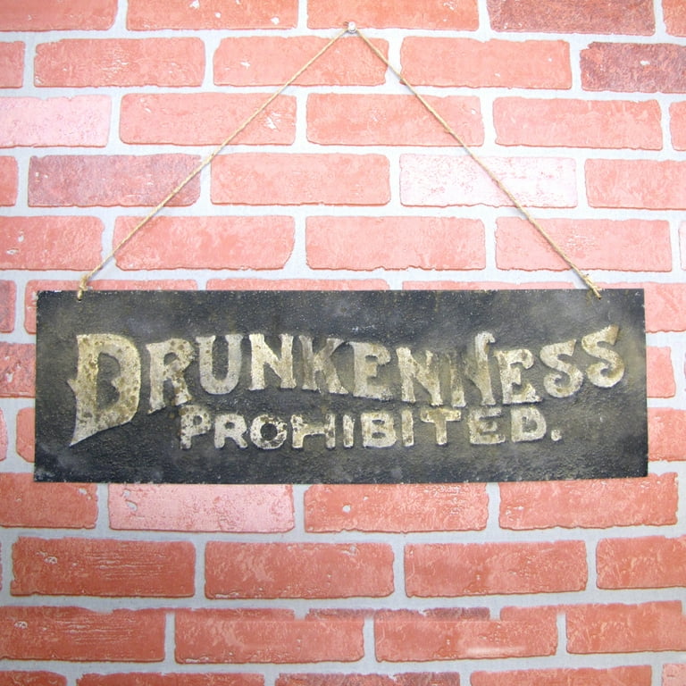 Vintage Style Metal Drunkenness Prohibited Wall Sign Hang Bar Pub Man Cave Decor Vintage Style Metal Drunkenness Prohibited Wall Sign Hang Bar Pub Man Cave Decor