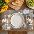 thumbnail image 4 of Brown Grey Floral Placemats Set of 4, Spring Summer Botanical Vintage Placemats for Dining Table, Place Mats for Kitchen Tabletop, Waterproof Wipeable Dining Table Mats Set, 4 of 9