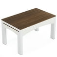 thumbnail image 3 of Resenkos End Table,Dining Table, Living Room Table,Extendable Dining Table, Farmhouse Kitchen Table for 6-10 people,Brown & White, 3 of 7