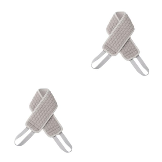 Billuyoard Toalla de ducha exfoliante elegante y duradera para fregar el cuerpo Toalla de baño ducha depurador de espalda gris blanco gris blanco 2Conjunto