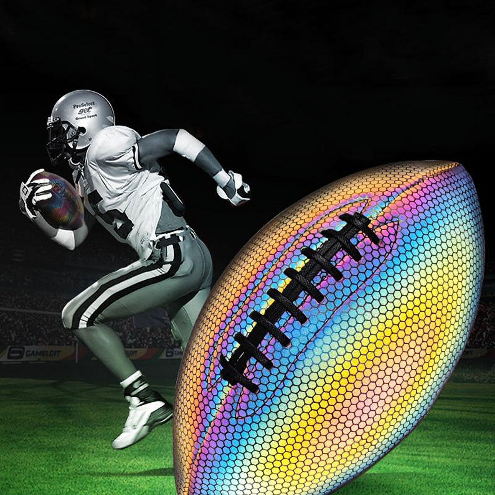 MANNYA Light Up Reflective Football for Night Games & Training Glowing in The Dark Great Football Toy Gifts for Boys Kids Men