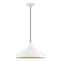 41179-03-Livex Lighting-Geneva - 1 Light Pendant-15 Inches Tall and 15.25 Inches Wide-White/Brushed Nickel Finish
