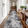 thumbnail image 2 of iOhouze Hallway Runner Rugs 2x12 Abstract Washable Runners Non Slip Kitchen Runner Low Pile Abstract Floor Runner for Indoor Bedroom Entryway Laundry Room, Charcoal Grey/Light Grey/Ivory, 2 of 8