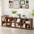 thumbnail image 5 of Joaxswe Organizer with Shelf, 6 Cube Storage Organizer Farmhouse Wood Cube Bookcase for Living Room Dark Rustic Brown, 5 of 8