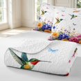 thumbnail image 4 of Erosebridal Lovely Hummingbird Twin Quilt Set,Kawaii Wildlife Twin Coverlet Set,White Blue,2pcs,1 Bedspread and 1 Pillowcase, 4 of 7