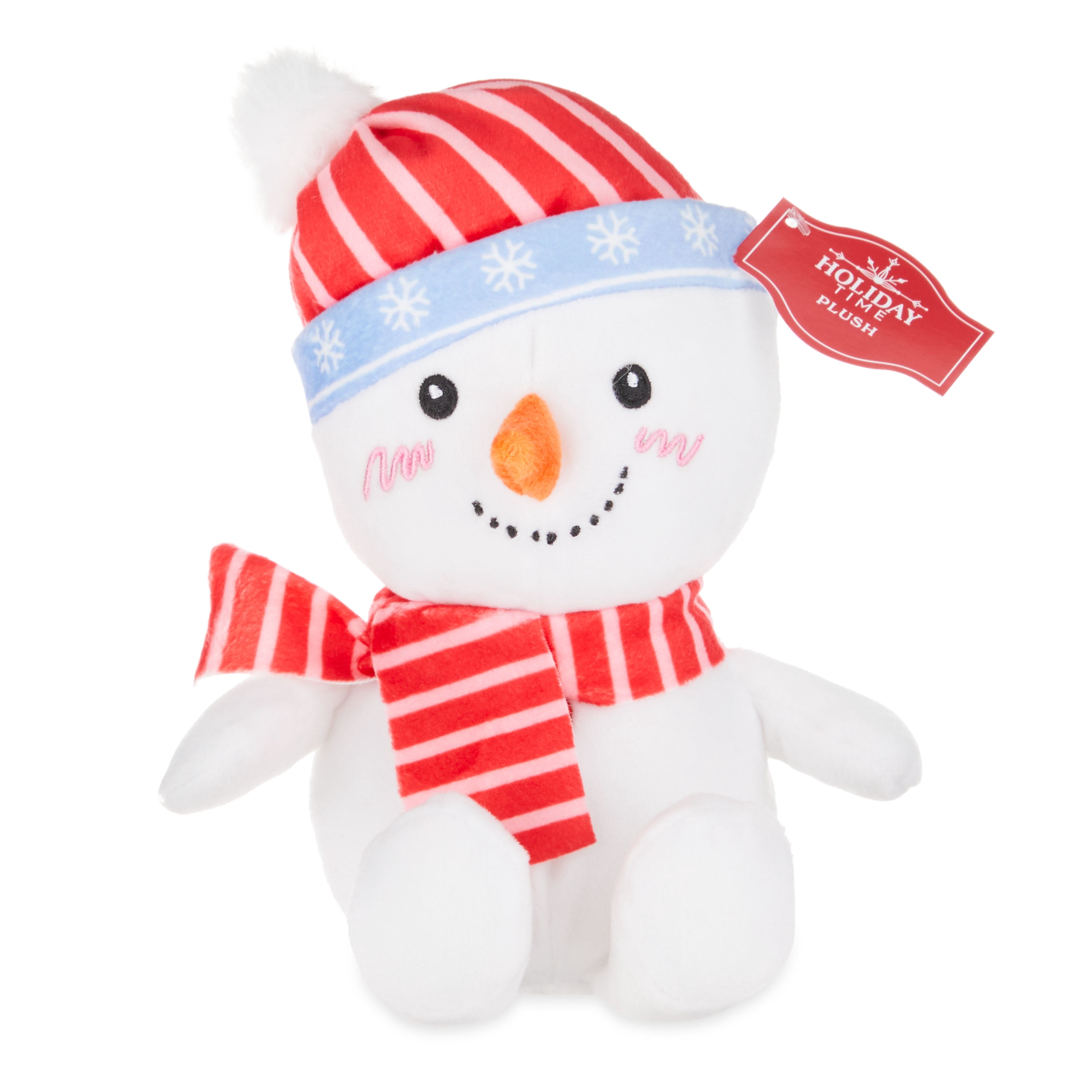 (3 pack) White Snowman Plush for All Ages, 10 in, by Holiday Time