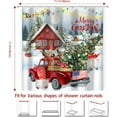 thumbnail image 2 of Christmas Shower Curtain, Red Truck Christmas Shower Curtain for Bathroom, Christmas Gnome with Christmas Tree, 2 of 5