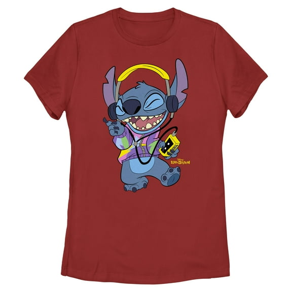 Womens Lilo & Stitch Cool Headphones Stitch T Shirt