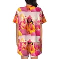 thumbnail image 6 of Haiem Digital Nomad Pink Landscape Pattern Pajama Set for Women 2 Piece Lounge Set Short Sleeve Tops and Shorts Soft Sleepwear-4X-Large, 6 of 7