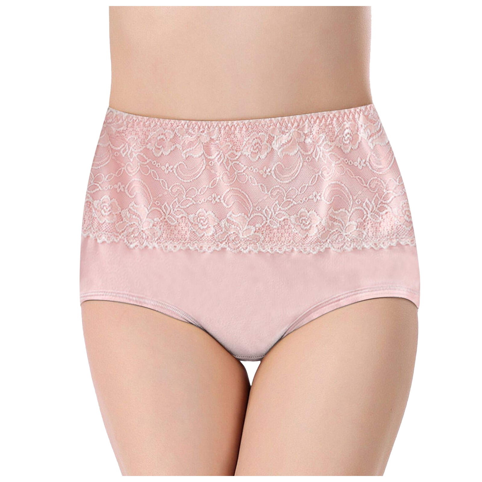BIZIZA Comfort Seamless Menstrual Period Underwear for Women Briefs High  Waist Breathable Soft Panties Red L