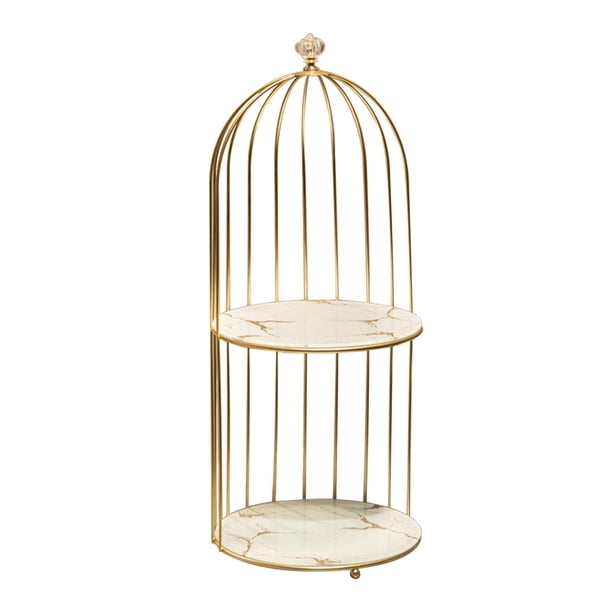 Estante nórdico para perfumes, maquillaje, joyas, organizador de cosméticos, estante de exhibición Oro blanco 2 niveles
