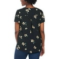 thumbnail image 3 of Hilary Radley Women's V-Neck Flutter Sleeves Lightweight Floral Print Blouse Top-Navy / S, 3 of 5