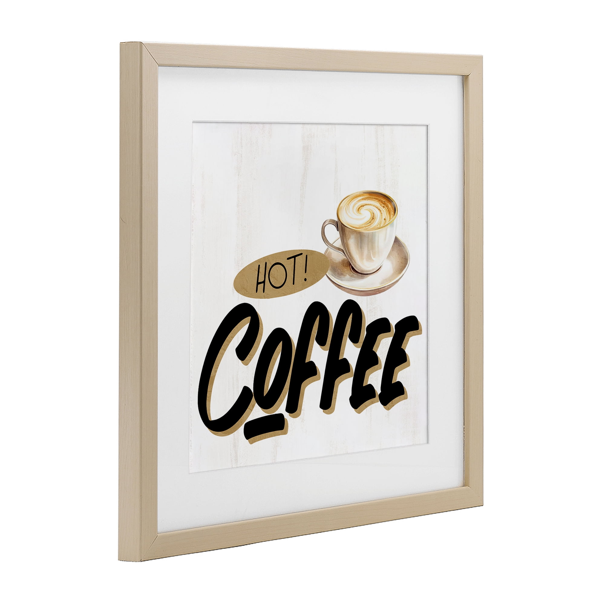 Stupell Industries Retro Fresh Hot Coffee Birch Framed Print Under Glass, design by Kim Allen