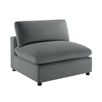 Comfort Pointe Casella Armless Slipper Chair in Charcoal Performance Fabric