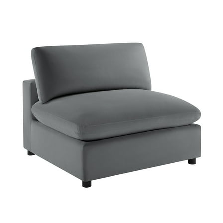 Comfort Pointe Casella Armless Slipper Chair in Charcoal Performance Fabric