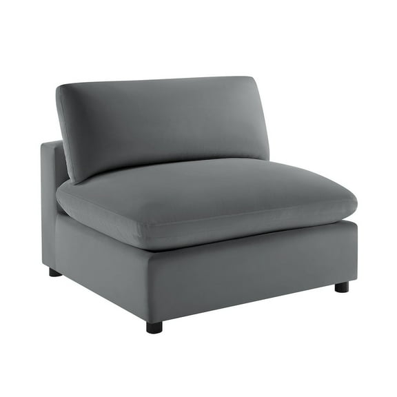 Comfort Pointe Casella Armless Slipper Chair in Charcoal Performance Fabric