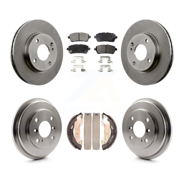 Transit Auto Front Rear Disc Brake Rotors Semi-Metallic Pads and Drum Kit for Car Ford Fiesta K8F-103175