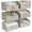 Light Gray, variant on Medium Trapezoid Closet Storage Bins for Shelf, 6 Packs Non-woven Closet Organizer Baskets with Handles, Foldable Clothes Containers Boxes for Clothing, Book, Purse, 16L, Black