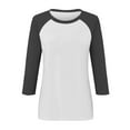 thumbnail image 4 of Shirt for Women's Fashion Casual Raglan Sleeve Round Neck 3/4 Sleeve Loose Printed T-Shirt Ladies Top, 4 of 7