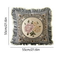 thumbnail image 3 of Steadline Ethnic Embroidery Throw Pillow,Lace Trim Square Cushion Cover,Bohemian Style Home Decor for Sofa and Bed,Machine Washable Decorative Pillow Case, 3 of 7