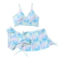thumbnail image 1 of GYRATEDREAM Girls Bathing Suits 3 Piece Swimsuit Summer Bikini Tankini Sets with Cover Up Skirt Beach Swimwear, Pink 10-11 Years, 1 of 8