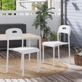 thumbnail image 3 of Ourlova Outdoor Patio Dining Chairs Set of 2 - Stackable Plastic Kitchen Chairs - Steel Legs Support - Waterproof and Stain-Resistant - Easy Assembly - Suitable for Indoor and Outdoor - White, 3 of 7