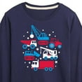 thumbnail image 3 of Instant Message - Americana - Red, White, & Blue Construction Trucks - Toddler & Youth Long Sleeve Graphic T-Shirt, 3 of 6