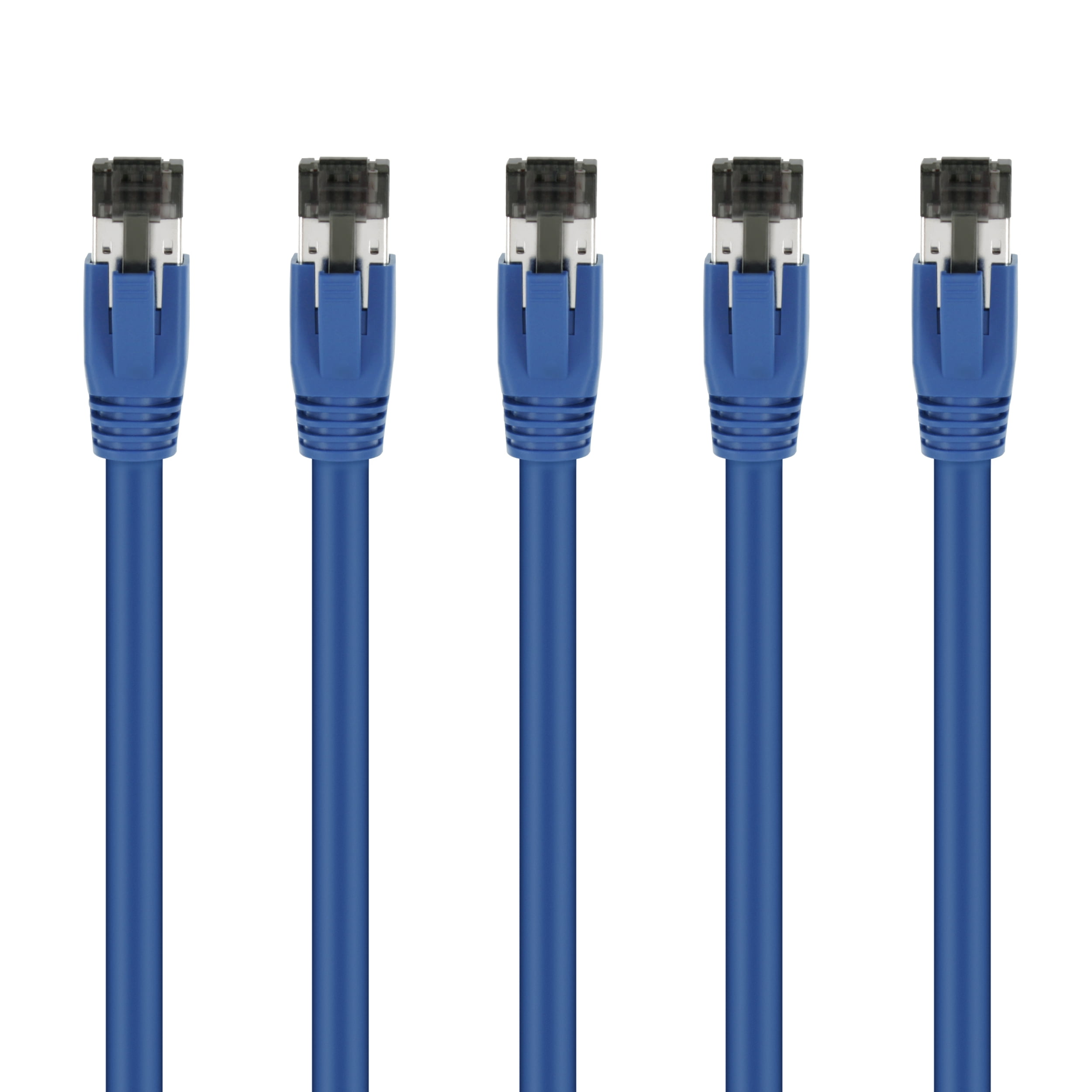 0.5ft / 5 Pack/Blue GearIT Cat8 Ethernet Cable S/FTP 24AWG Patch Cable 10Gbps/25Gbps/40Gpbs 2GHz 2000Mhz Cat 8 Category8 Compatible with Data Center/Enterprise/Smart Home Network 