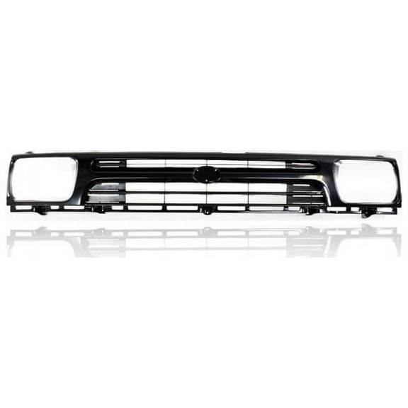 Grille - Compatible/Replacement for '92-95 Toyota Pickup 2WD - Silver Frame, Black Insert, With Emblem Provision - 5311135060