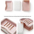 thumbnail image 5 of Caja de jabón Jabonera de baño creativa de doble capa, bandeja de jabón de plástico con esponja, recipiente de jabón con múltiples orificios de drenaje (rosa/blanco/caqui) Jabonera, 5 of 5