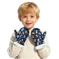 thumbnail image 3 of Toddler Mittens Winter Unisex Kids Thermal Insulated Dinosaur Print Mittens Warm Lined Skiing Handwear Cold Weather Outdoor Activity Gloves Mittens for Girls Dark Blue 4 Years-6 Years, 3 of 7