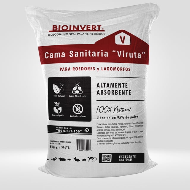 Bioinvert viruta de madera 5kg sustrato para mascotas cama para roedores
