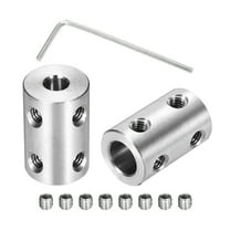 Uxcell 2 Pcs 5mm to 8mm Shaft Coupler Connector L22mm x D14mm Rigid Coupling Set with 8 Screws & Hex Wrench