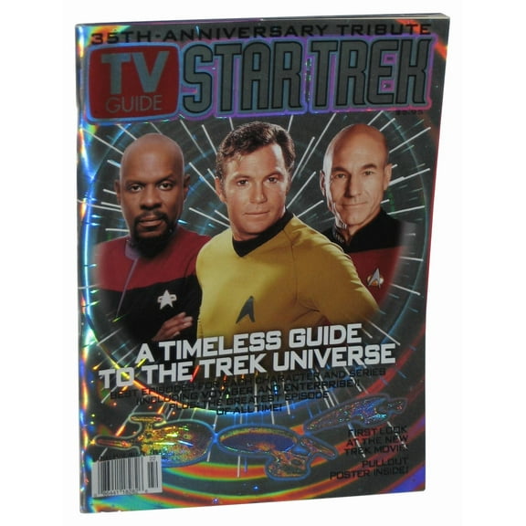 Star Trek TV Guide 35th Anniversary Tribute Foil Cover Magazine Book w/ Pullout Poster