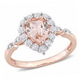thumbnail image 1 of 1-1/2 Carat T.G.W. Morganite, White Topaz and Diamond-Accent 10kt Rose Gold Halo Ring, 1 of 4