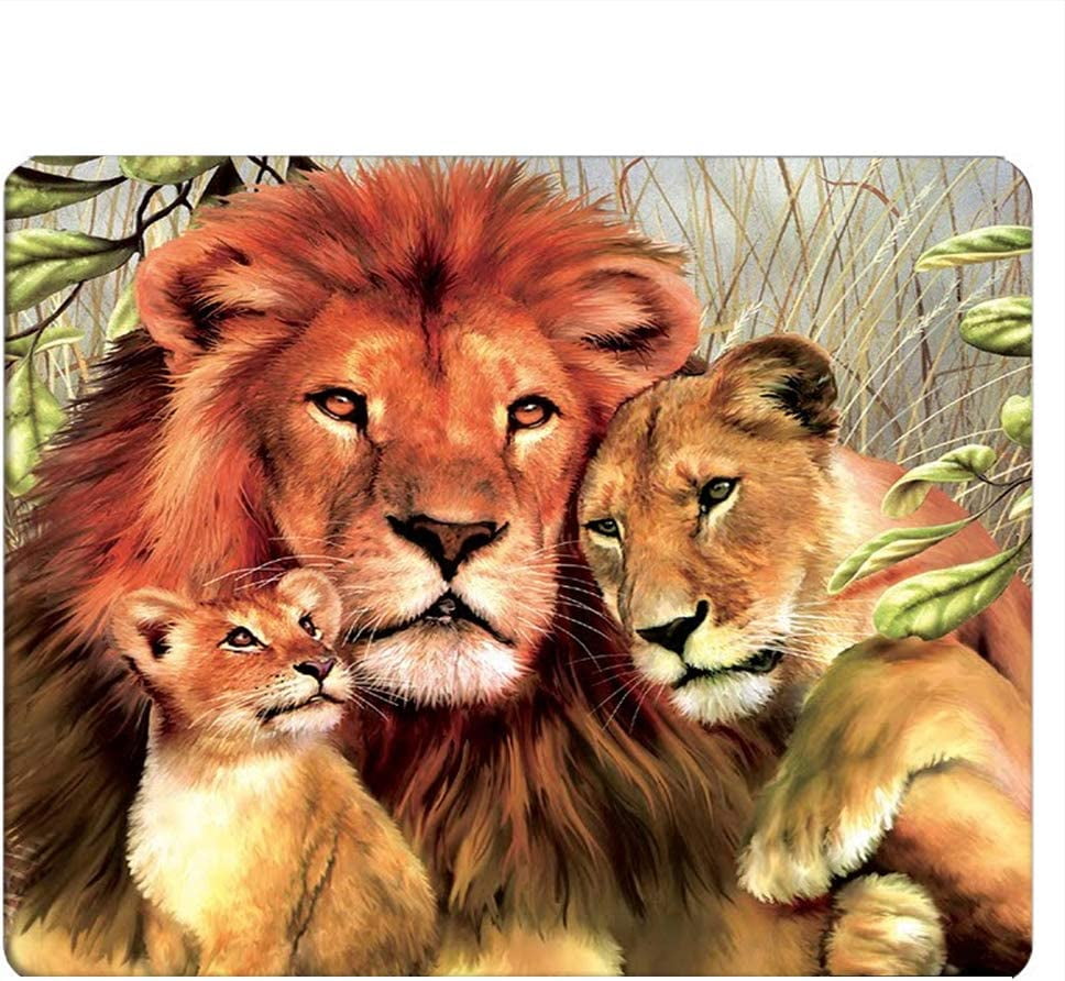 Lion Gaming Mousepad African Wildlife Painting Lion Family Love Mouse