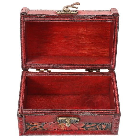 MLINS Treasure Box Vintage Wooden Treasure Chest Vintage Jewelry Box Decorative Keepsake Box