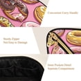 thumbnail image 5 of FORMRS Makeup Bag Travel Cosmetic Organizer for Women Fold Flat Zipper Pouch with Handle, Cute Doughnuts Pattern, 5 of 8