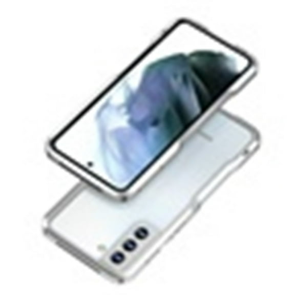 JTCASES for Samsung Galaxy S21 Plus No Backplane Case, 360° Full Aluminum Bumper with Lock Tempered Glass Shockproof Double Sided Protection for Samsung S21 Plus (6.7" 2021), Silver