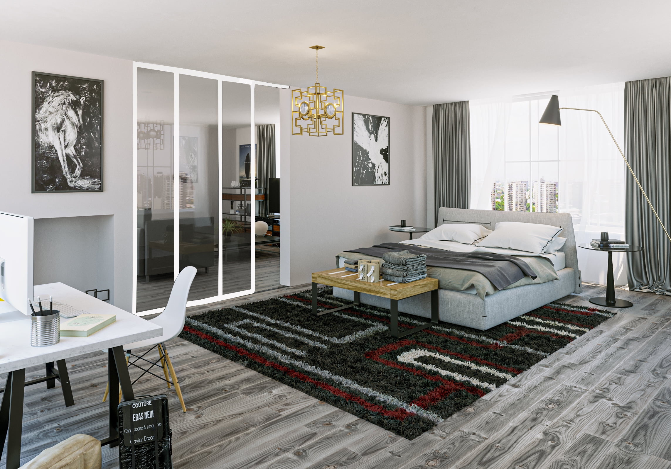 Clear Glass Sliding Door Penthouse Reference: 2 Panel Room Dividers Glass Doors 48 X 96 Inches