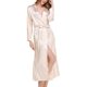 thumbnail image 1 of Gibobby Bata satin mujer Pijamas De Seda para Mujer para Dormir De Satén para Mujer Albornoz Largo Camisón De Color Sólido Sexy con Cinturón (Caqui,G), 1 of 4