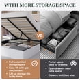 thumbnail image 6 of Amolife Queen Size Lift Up Hydraulic Storage Bed Frame with LED Light, Built-in Charging Station, Adjustable Velvet Upholstered Storage Headboard, White, 6 of 9