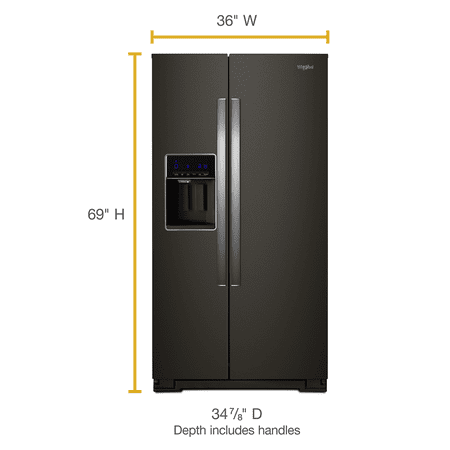 Whirlpool - 28.4 Cu. Ft. Side-by-Side Refrigerator with In-Door-Ice Storage - Black Stainless Steel